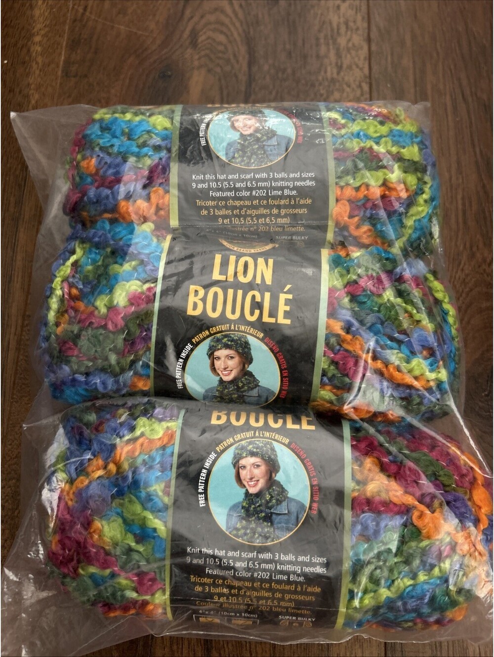 Lion Brand Yarn Lion Boucle #208 PARFAIT 2.5oz Crochet Knitting Skein Lot Of 3